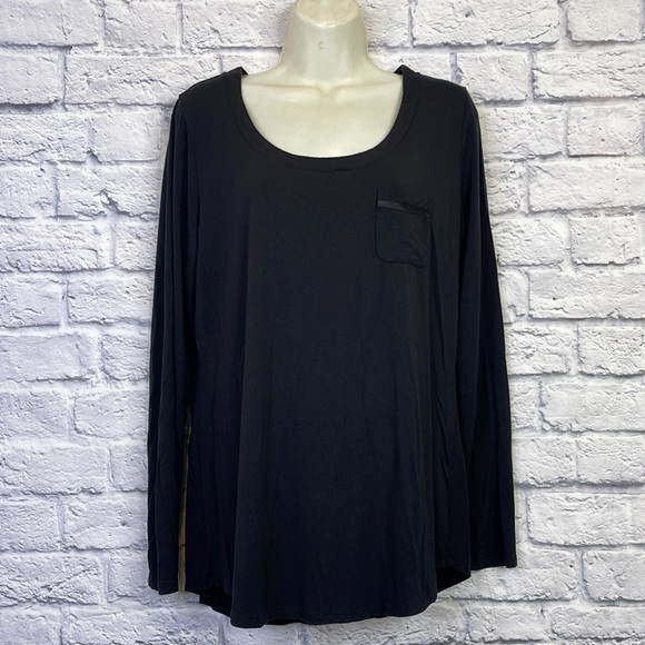 SOMA Long Sleeve Slub Tee Black light weight size M new - Picture 2 of 12